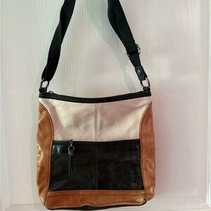 The Sak Black, Cream, and Brown Crossbody Bag